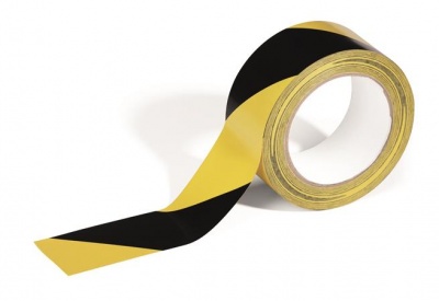 Označovacia páska, 50 mm x 33 m, 0,16 mm, DURABLE "DURALINE", žltá-čierna