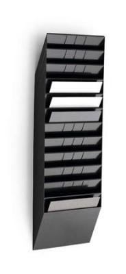 Stojan na prospekty, nástenný, ležiaci, A4, DURABLE "FLEXIBOXX 12", čierna