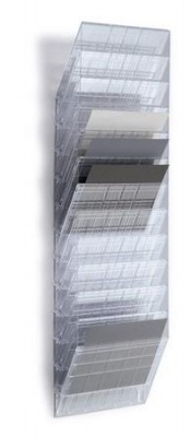 Stojan na prospekty, nástenný, ležiaci, A4, DURABLE "FLEXIBOXX 12", priehľadná