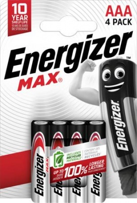 Batérie, AAA mikrotužková, 4 ks, ENERGIZER "Max"