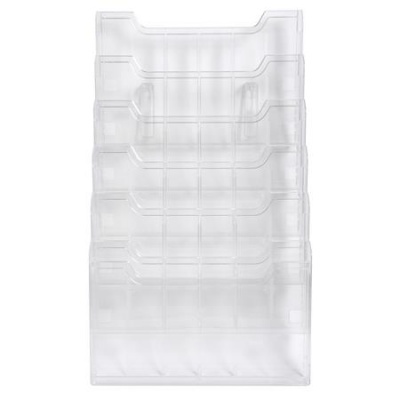 Držiak na katalógy, nástenný, ležatý, 6 priehradiek, EXACOMPTA "Office", priehľadný