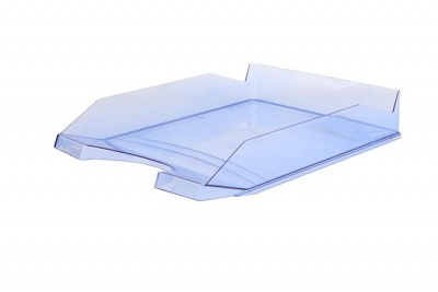 Odkladač, plastový, VICTORIA OFFICE, priehľadný modrý