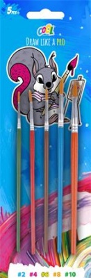 Štetec, sada, no. 2-4-6-8-10, drevený, COOL BY VICTORIA, maľovaná rúčka