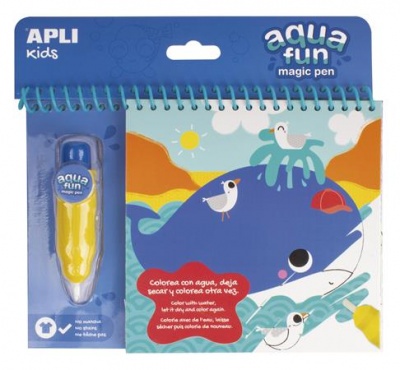 Omaľovávanka, vodová, APLI Kids "Aqua Fun", morské živočíchy