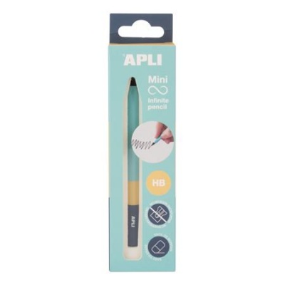 Nekonečná ceruzka, mini, HB, šesťhranná, tricolor, APLI "Infinite", modrá