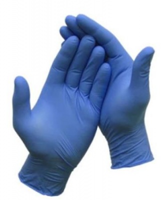 Ochranné rukavice, jednorazové, nitrilové, veľ. S, 200 ks, nepudrované, modrá
