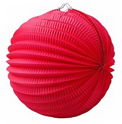Lampión, okrúhly, 22 cm, červený
