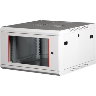 Rack skriňa, nástenná, 19", 6U, v demonte, LANDE "PROlineB", sivá