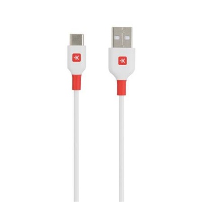 Nabíjací kábel, USB-A/USB-C, 1,2 m, SKROSS, biely