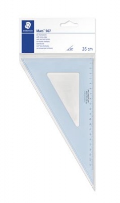 Pravítko, trojuholníkové, plastové, 60°, 25 cm, STAEDTLER "Mars 567", priehľadná modrá