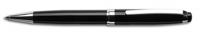 Guľôčkové pero, Crystals from SWAROVSKI®, čierne, ART CRYSTELLA,  "Broadway", biely krištáľ