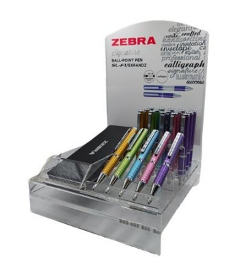 Guľôčkové pero, displej, 0,24, teleskopické, ZEBRA "SL-F1", modré, svetlé farby