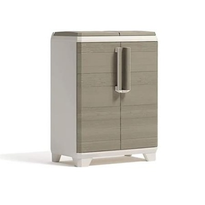 Odpadkový kôš na triedený odpad, plastový, KETER "Split Premium Wood", béžový