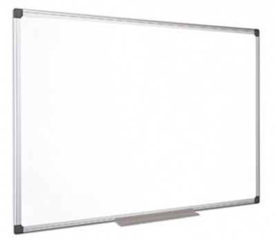 Biela tabuľa, magnetická, smaltovaná, 90x120 cm, hliníkový rám, VICTORIA VISUAL