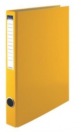 Krúžkový šanón, 4 krúžky, 35 mm, A4, PP/kartón, VICTORIA OFFICE, žltý