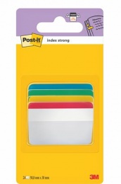 Záložky, plastové, silné, naklonené, 4x6 záložiek, 50,8x38,1 mm, 3M POSTIT, mix farieb