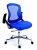 Kancelárska stolička, s opierkami, čalúnená,  chrómový podstavec, MaYAH "Spirit", modrá
