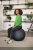 Gymnastická lopta na sedenie, s protišmykovým závažím, 55 cm, LEITZ "Ergo Active", tmavosivá